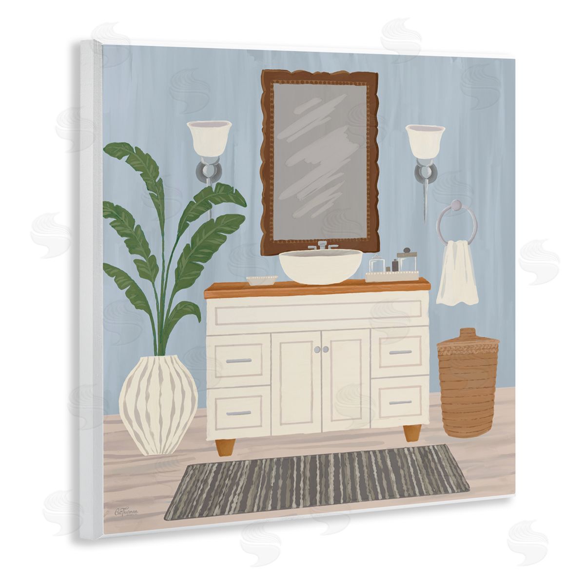 Cat Thurman Designs Unwind and Refresh Bath Sink Wall Plaque Art Print