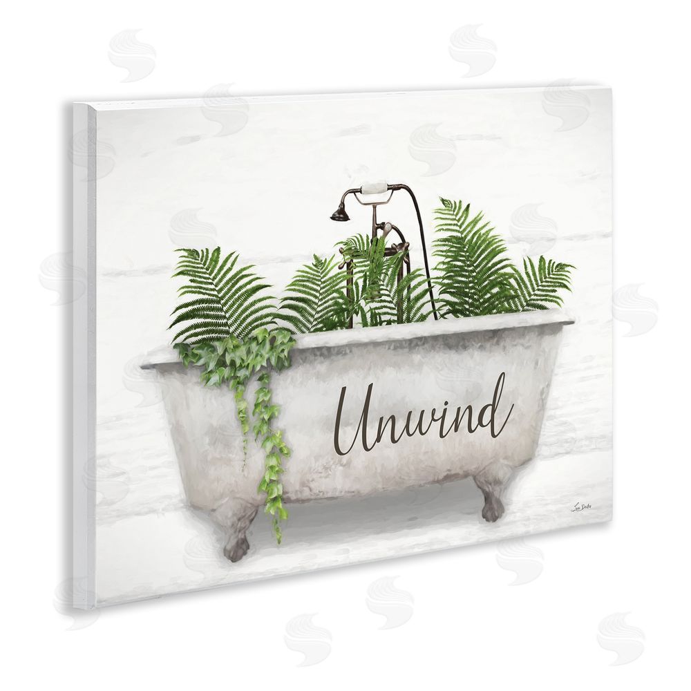 Lori Deiter Unwind Bathtub with Ferns Wall Plaque Art Print