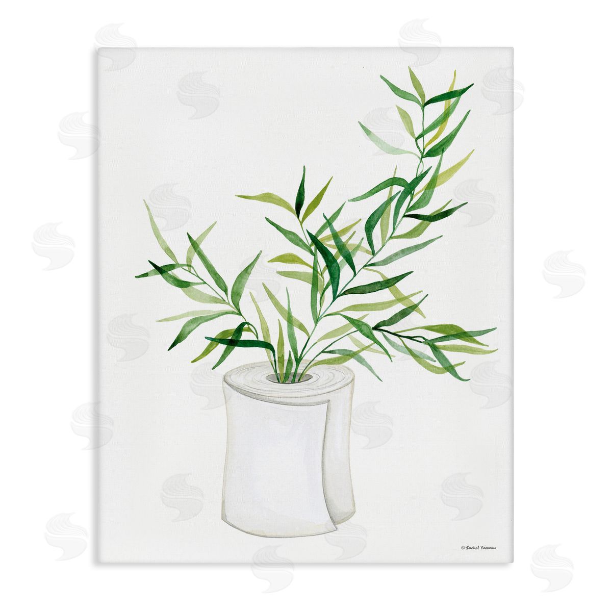 Rachel Nieman Toilet Paper Plant Vase Canvas Wall Art Print