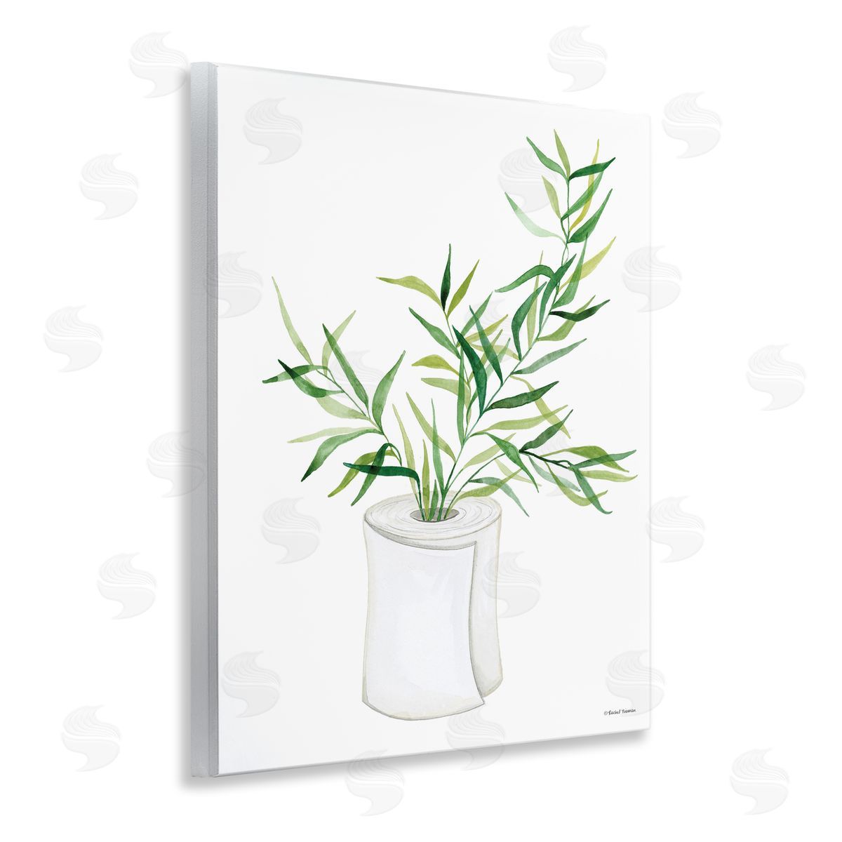Rachel Nieman Toilet Paper Plant Vase Wall Plaque Art Print