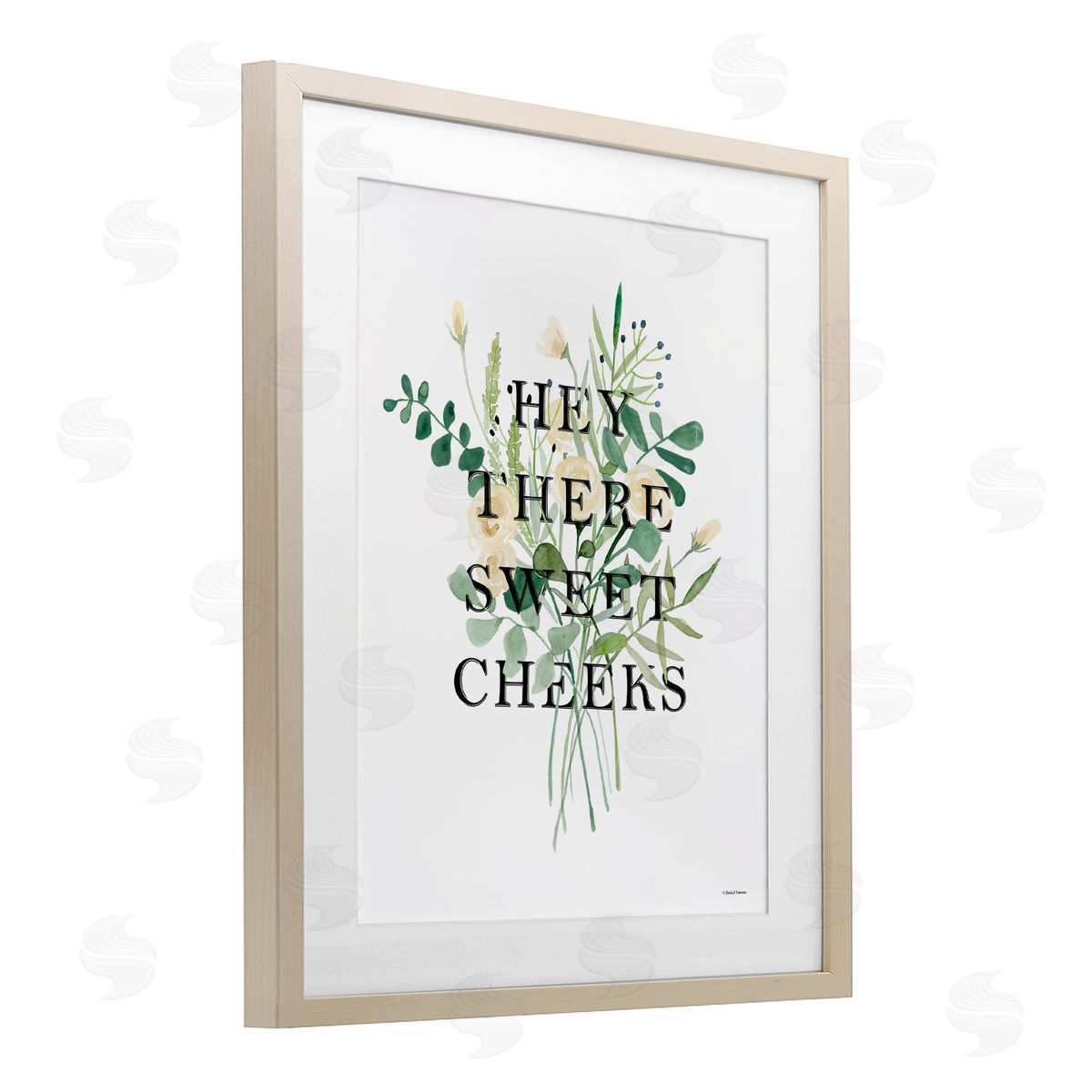 Rachel Nieman Hey There Sweet Cheeks Birch Framed Print Under Glass with White Mat Wall Art