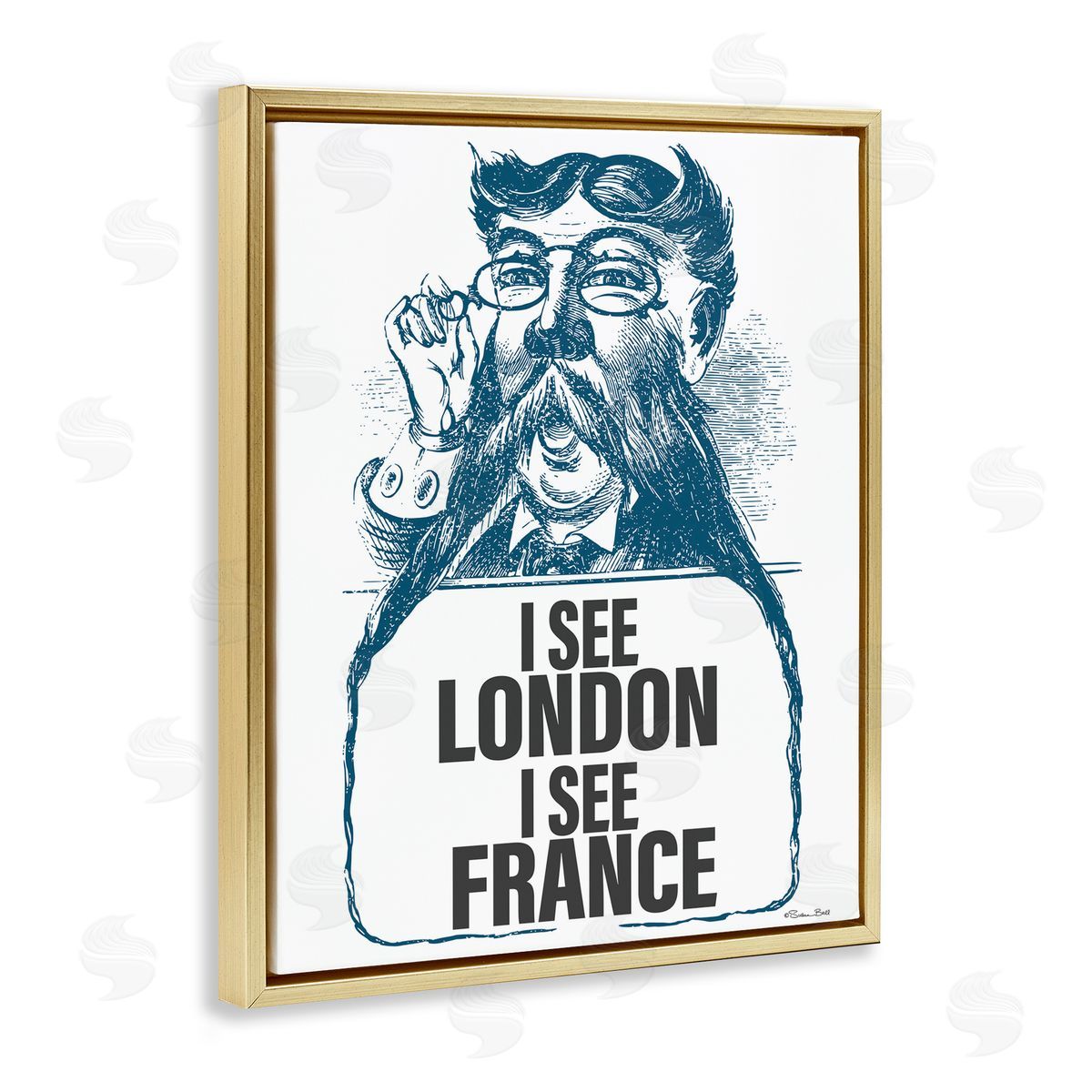 Susan Ball I See London & France Gold Floating Frame Canvas Wall Art Print