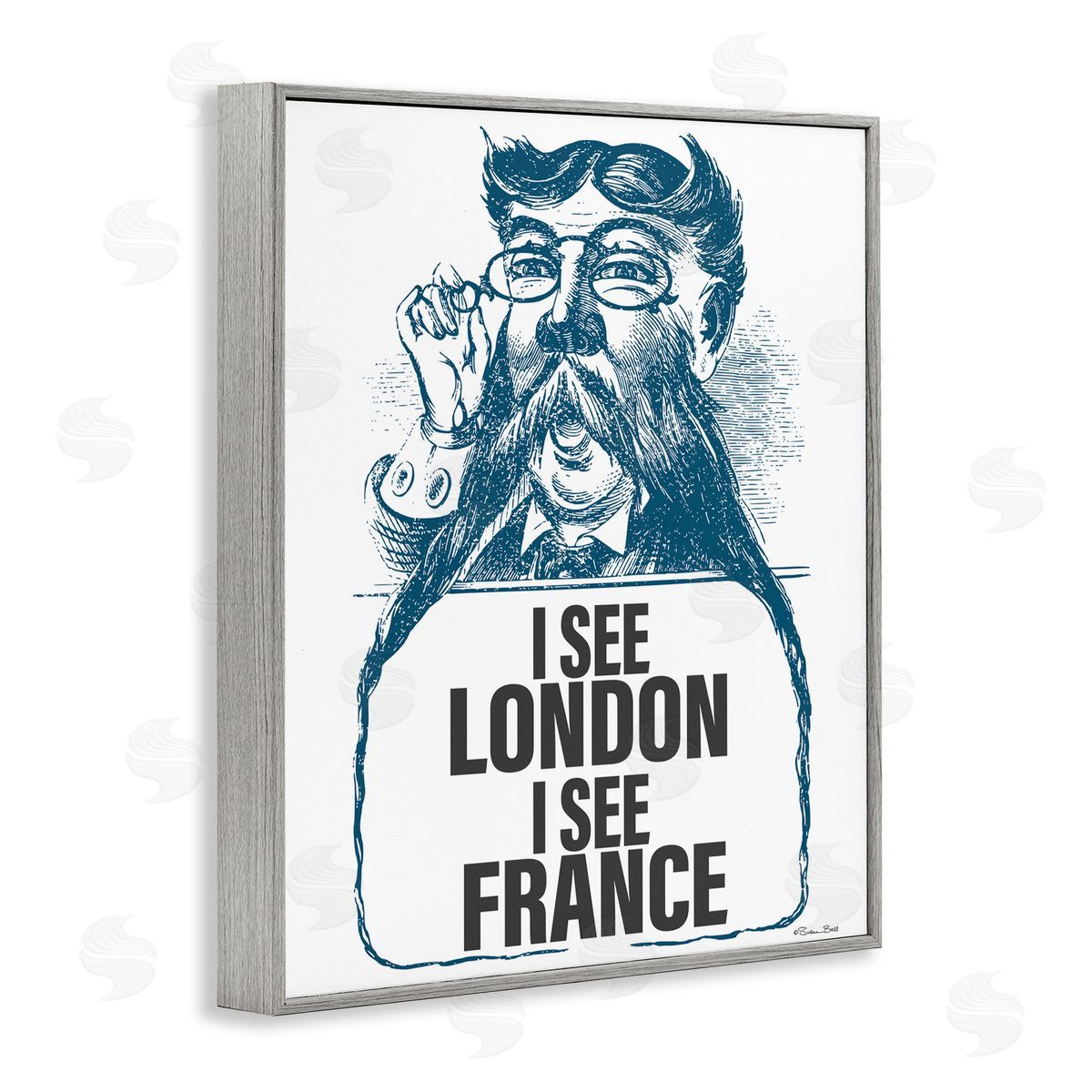 Susan Ball I See London & France Gray Framed Giclee Wall Art Print