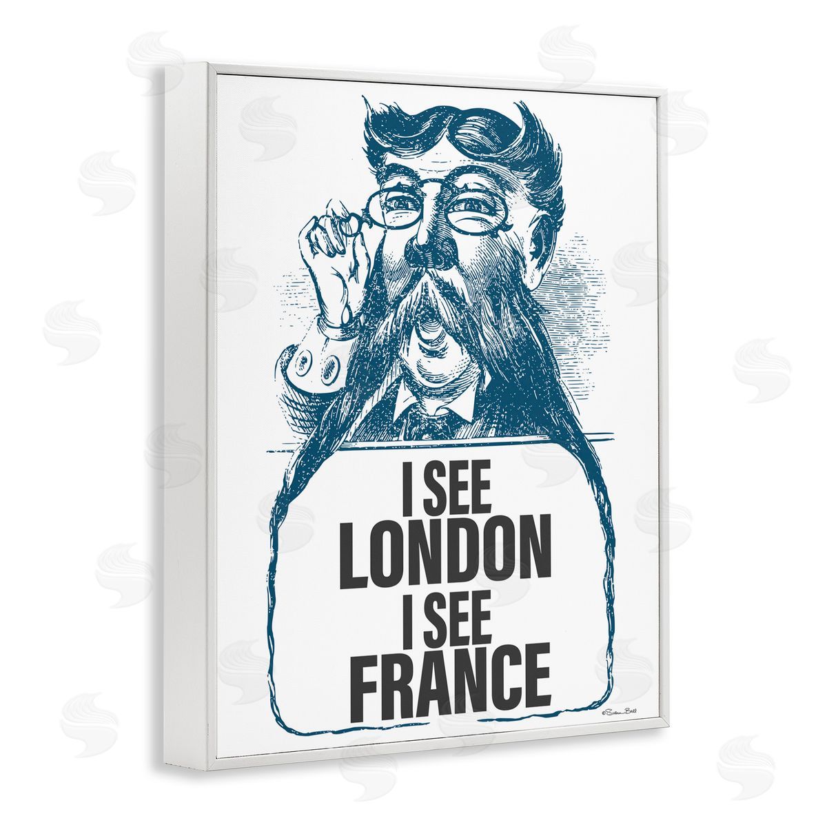 Susan Ball I See London & France White Framed Giclee Wall Art Print