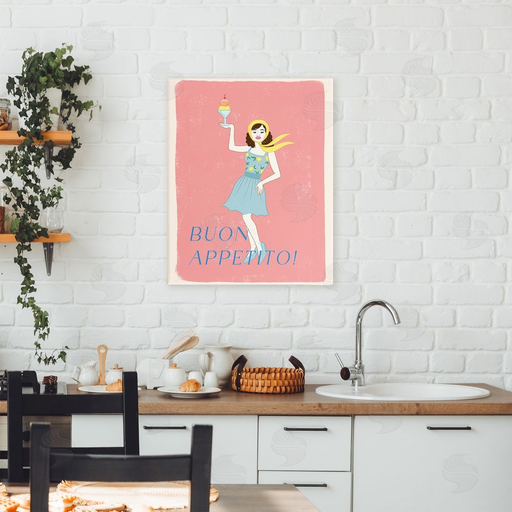 Rachel Nieman Buon Appetito Vintage Italian Poster Canvas Art on Wall
