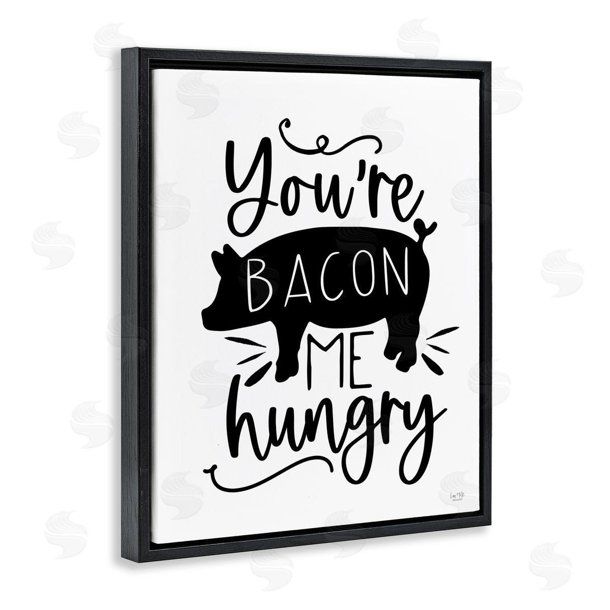 Lux + Me Designs You're Bacon Me Hungry Black Floating Frame Canvas Wall Art Print