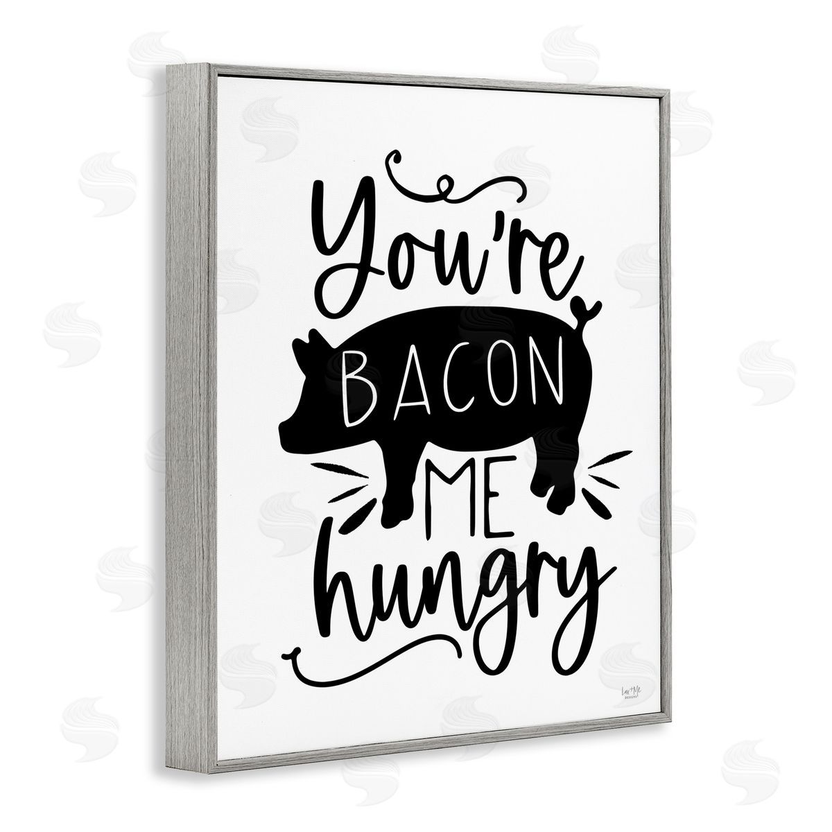 Lux + Me Designs You're Bacon Me Hungry Gray Framed Giclee Wall Art Print