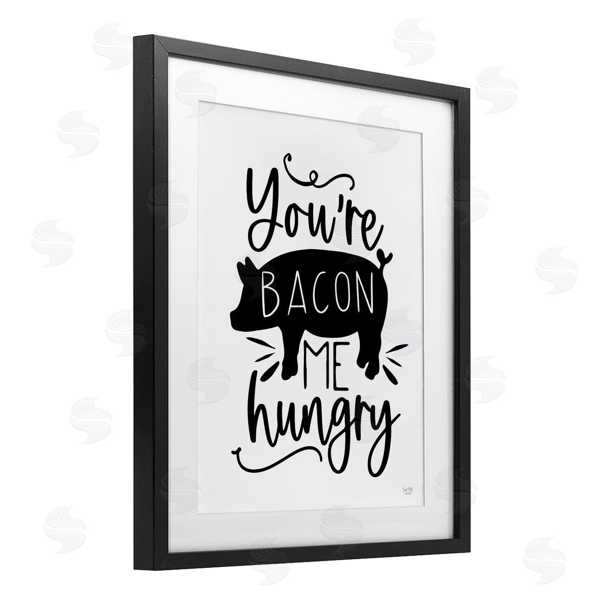 Lux + Me Designs You're Bacon Me Hungry Black Framed Print Under Glass with White Mat Wall Art