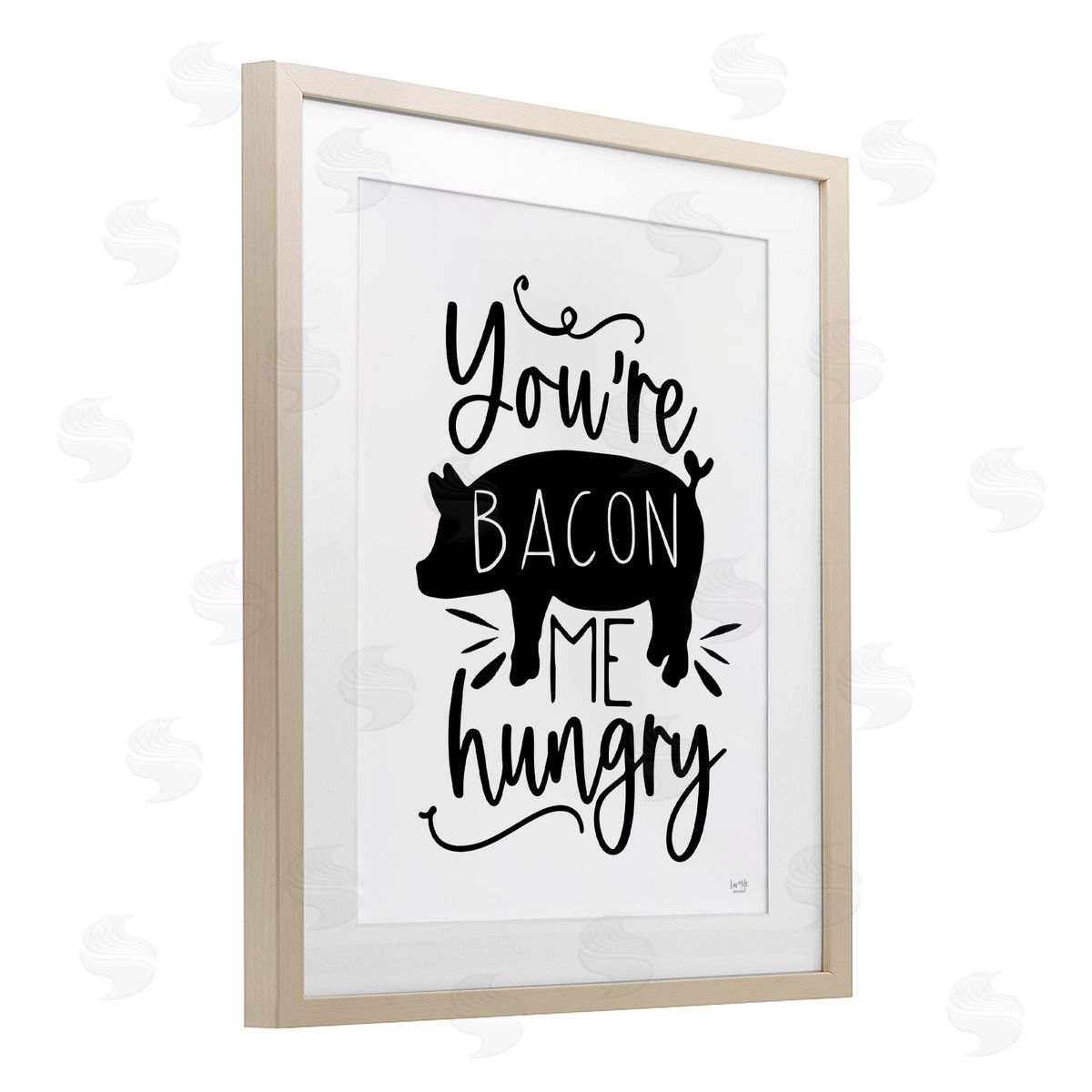 Lux + Me Designs You're Bacon Me Hungry Birch Framed Print Under Glass with White Mat Wall Art