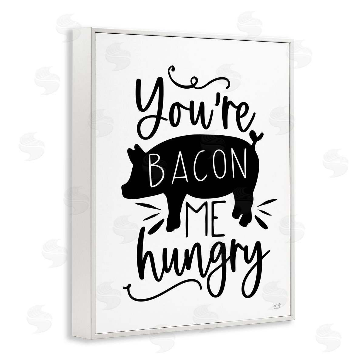 Lux + Me Designs You're Bacon Me Hungry White Framed Giclee Wall Art Print
