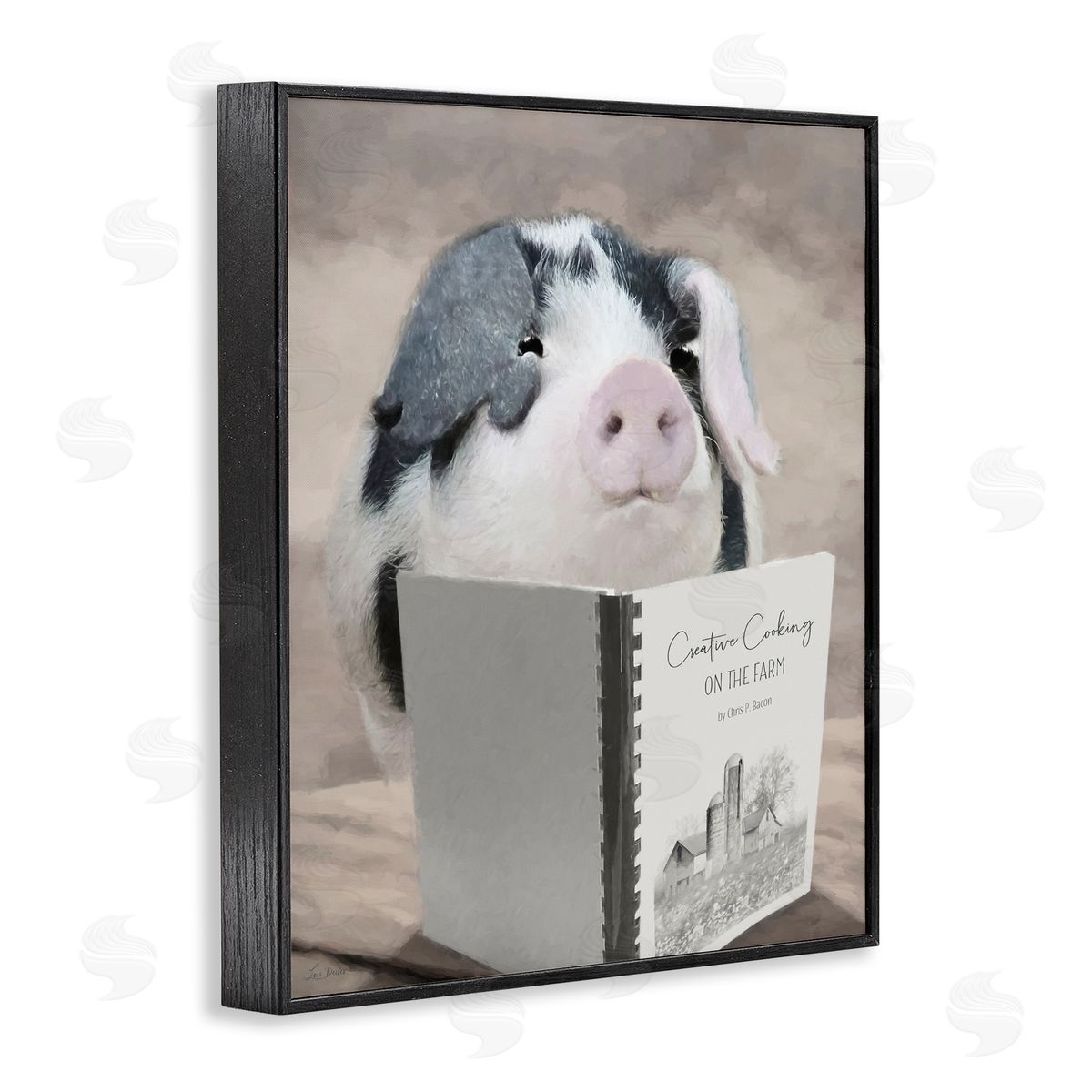 Lori Deiter Creative Cooking Pig Black Framed Giclee Wall Art Print