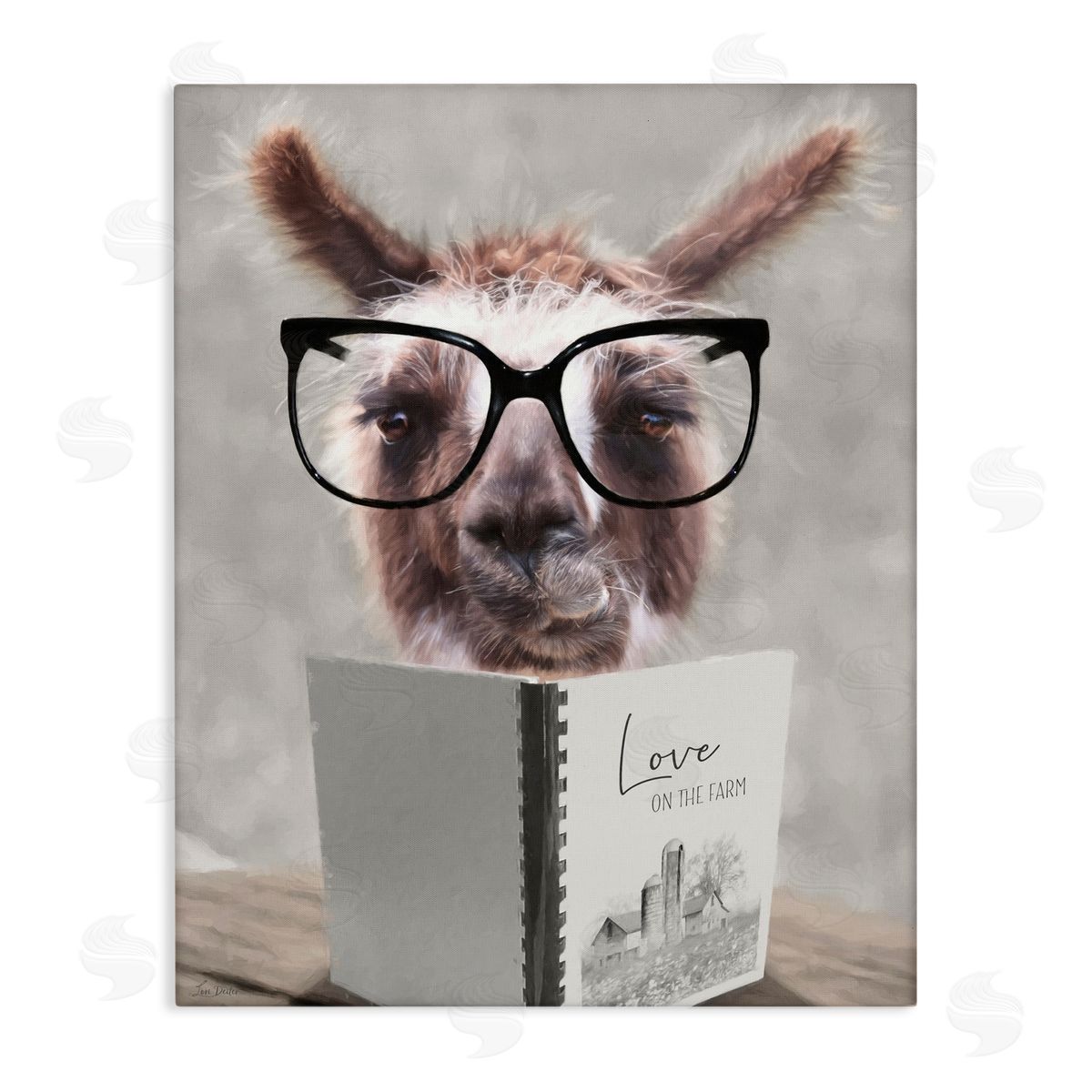 Lori Deiter Love on the Farm Llama Canvas Wall Art Print