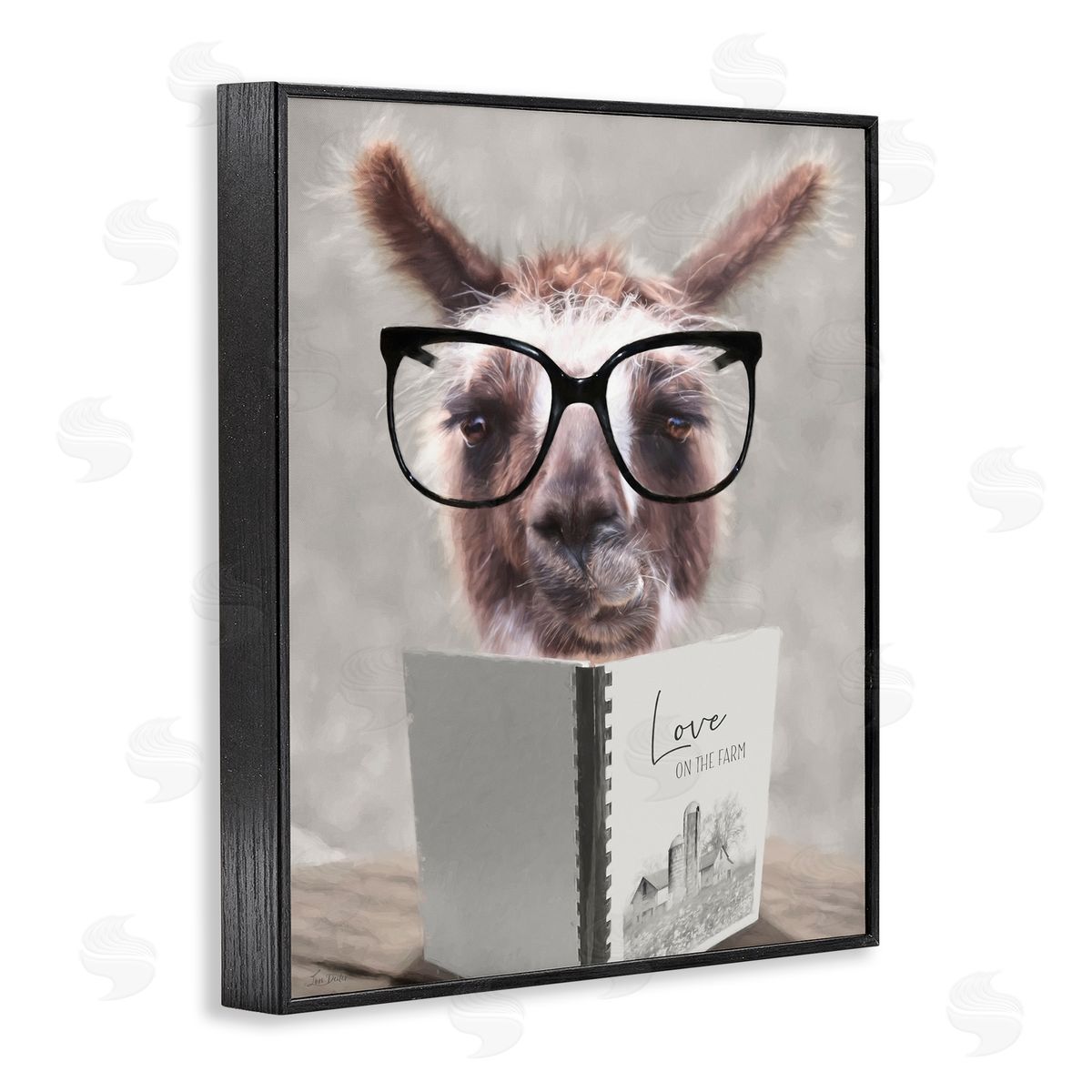 Lori Deiter Love on the Farm Llama Black Framed Giclee Wall Art Print