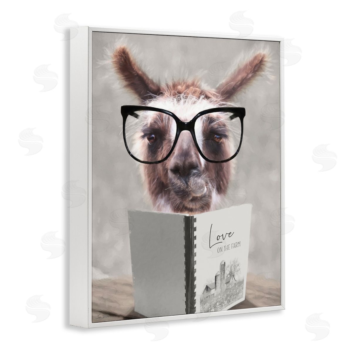 Lori Deiter Love on the Farm Llama White Framed Giclee Wall Art Print