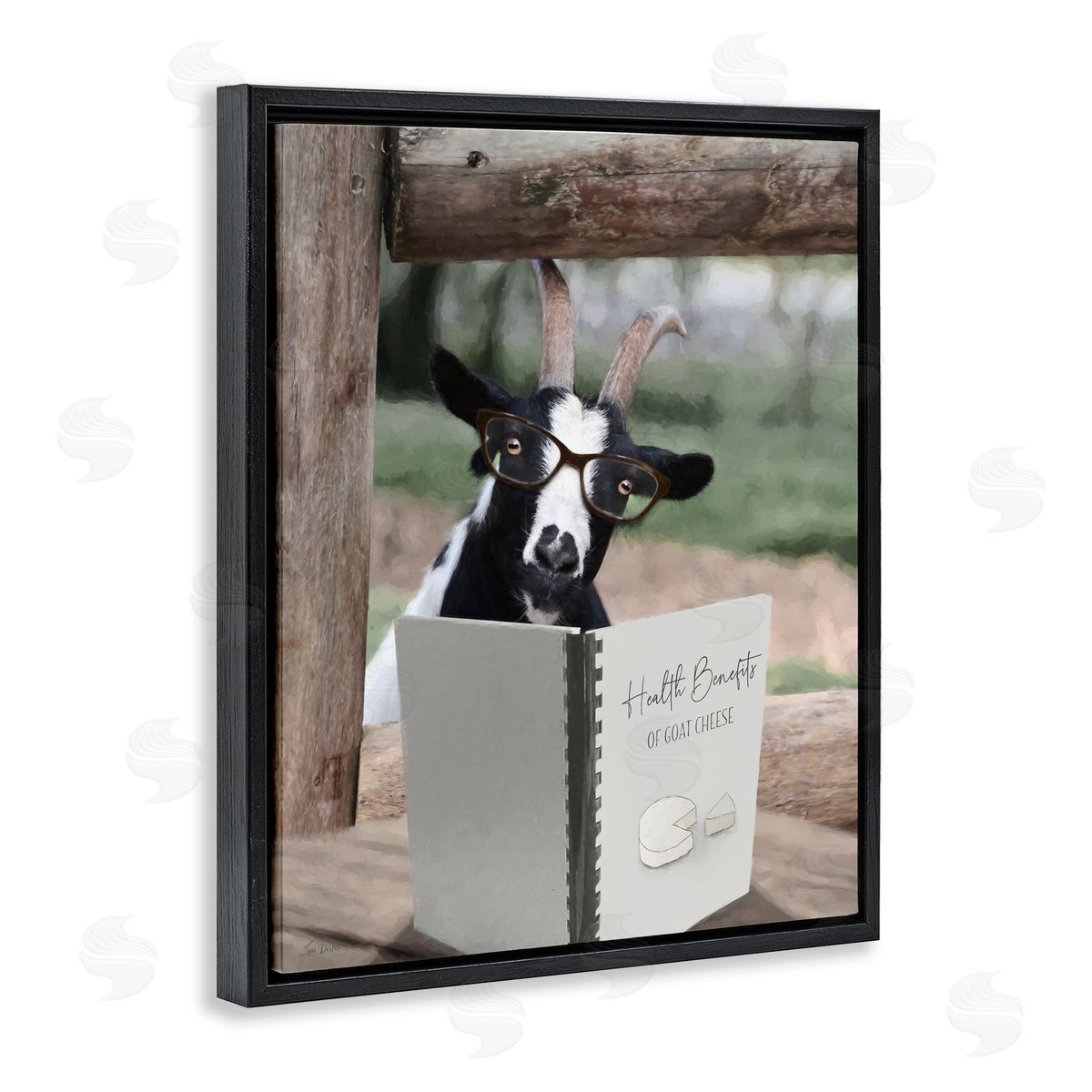Lori Deiter Health Benefits of Goat Cheese Black Floating Frame Canvas Wall Art Print