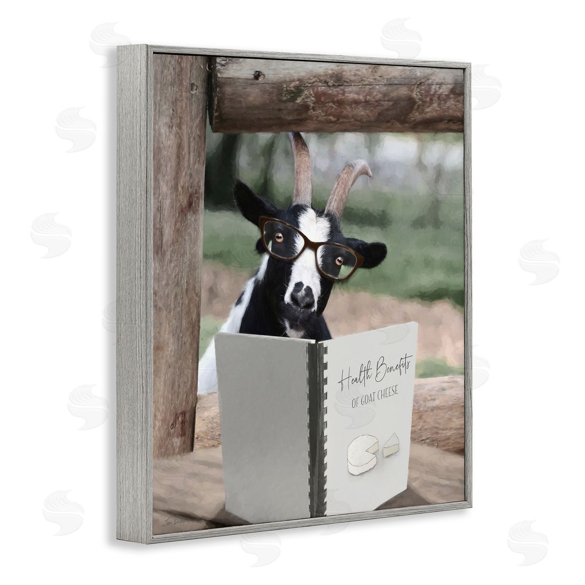 Lori Deiter Health Benefits of Goat Cheese Gray Framed Giclee Wall Art Print