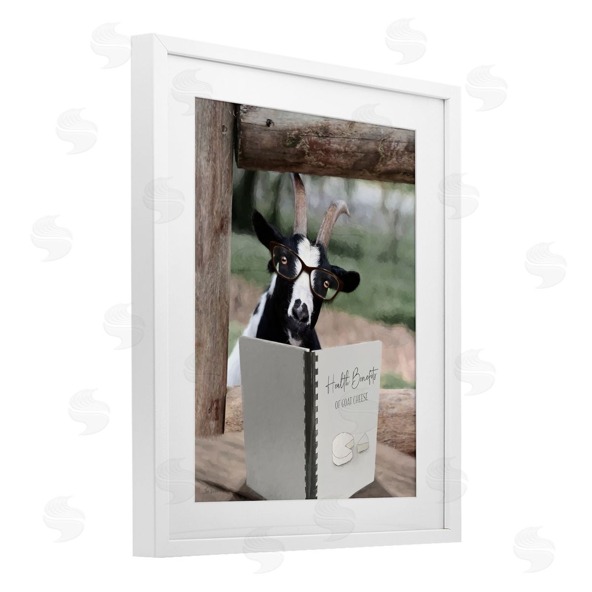 Lori Deiter Health Benefits of Goat Cheese White Framed Print Under Glass with Mat Wall Art