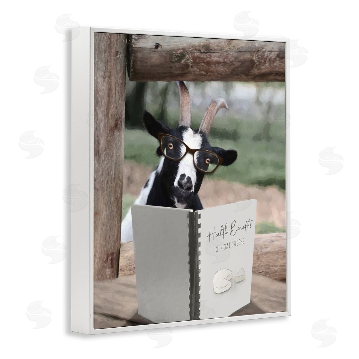 Lori Deiter Health Benefits of Goat Cheese White Framed Giclee Wall Art Print