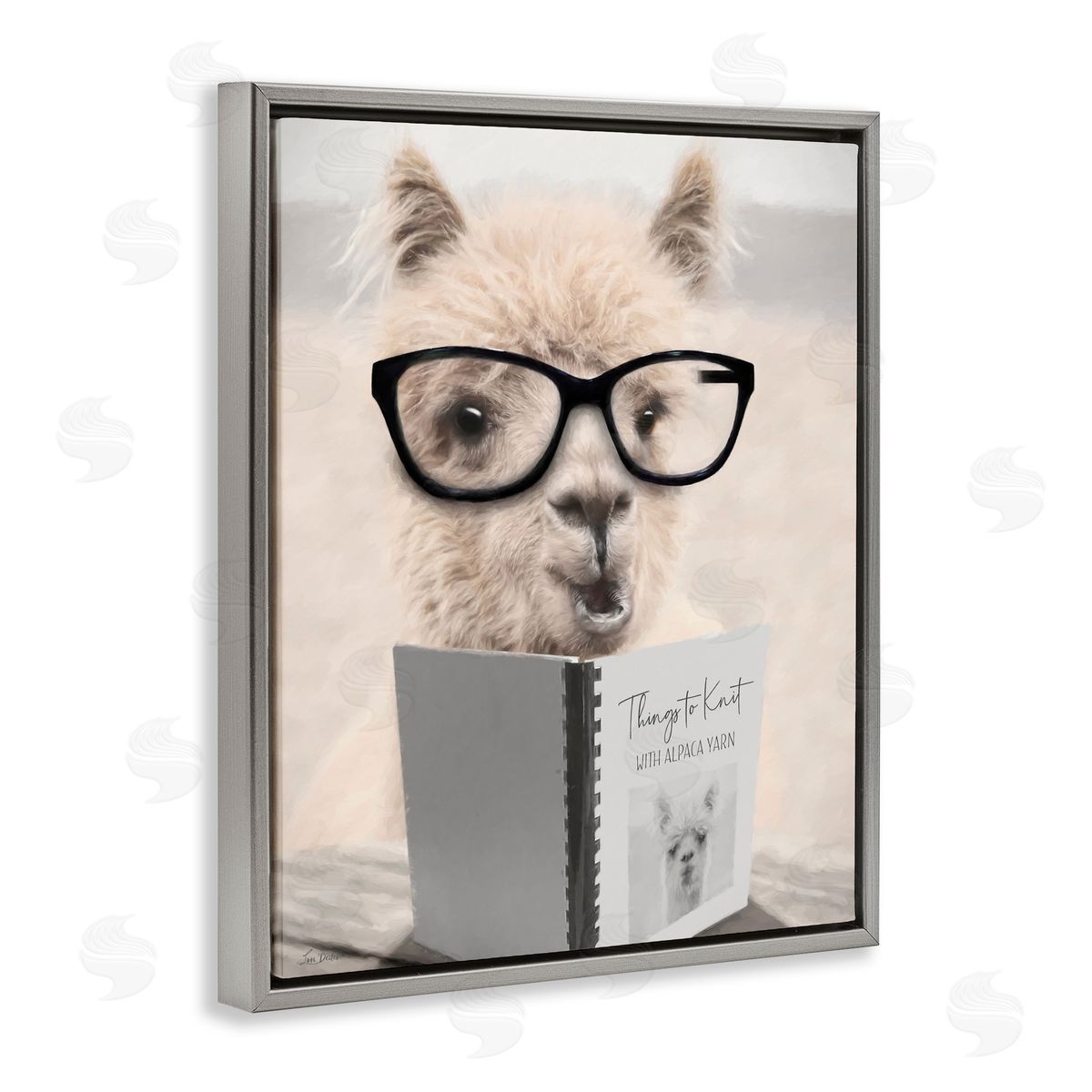 Lori Deiter Things to Knit Alpaca Gray Floating Frame Canvas Wall Art Print