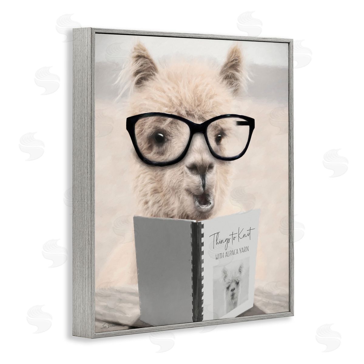 Lori Deiter Things to Knit Alpaca Gray Framed Giclee Wall Art Print