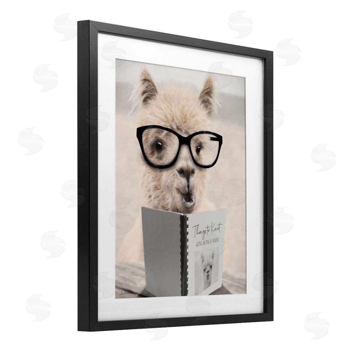 Lori Deiter Things to Knit Alpaca Black Framed Print Under Glass with White Mat Wall Art
