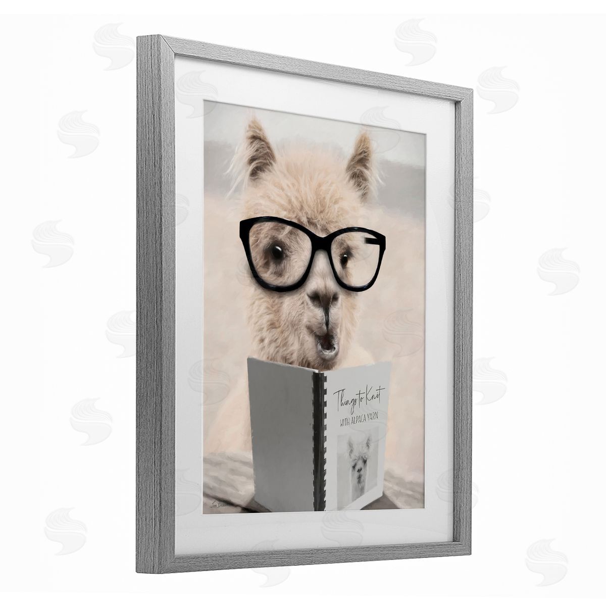 Lori Deiter Things to Knit Alpaca Gray Framed Print Under Glass with White Mat Wall Art
