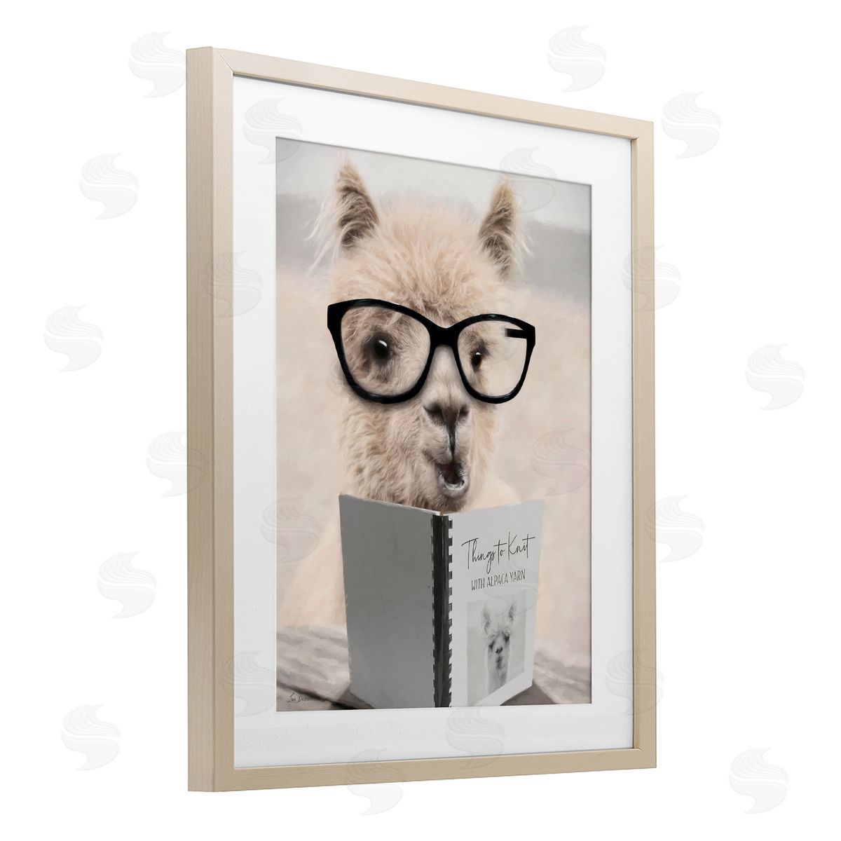 Lori Deiter Things to Knit Alpaca Birch Framed Print Under Glass with White Mat Wall Art