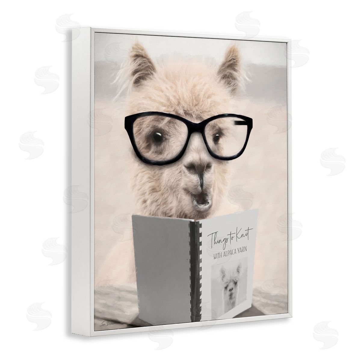 Lori Deiter Things to Knit Alpaca White Framed Giclee Wall Art Print