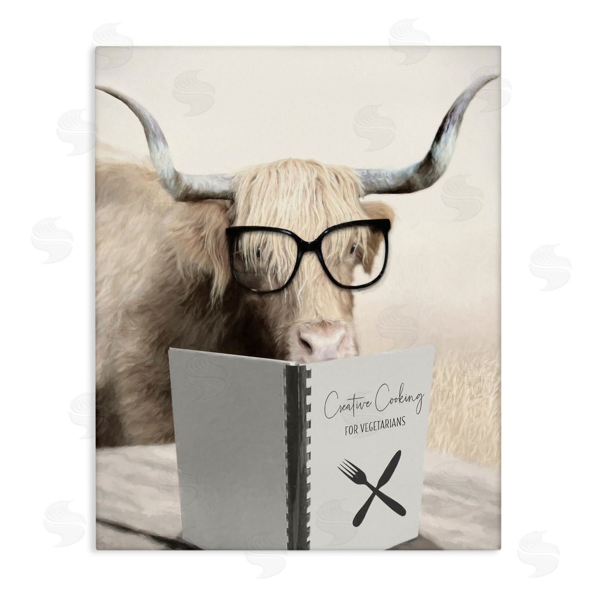 Lori Deiter Creative Cooking Funny Cattle Canvas Wall Art Print