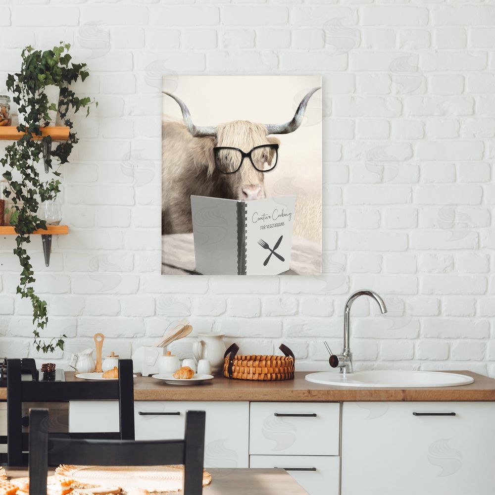 Lori Deiter Creative Cooking Funny Cattle Canvas Art on Wall