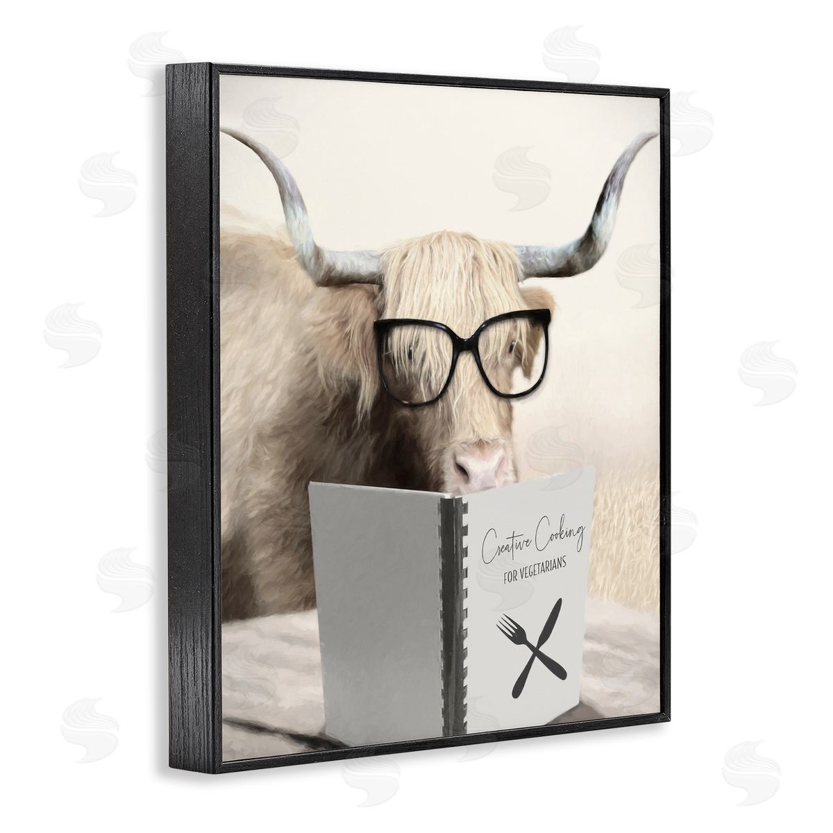 Lori Deiter Creative Cooking Funny Cattle Black Framed Giclee Wall Art Print