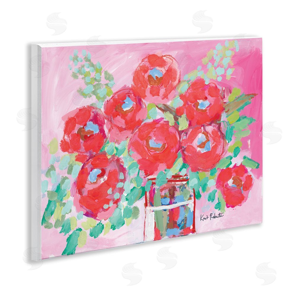 Kait Roberts Love to Bloom Pink Florals Wall Plaque Art Print