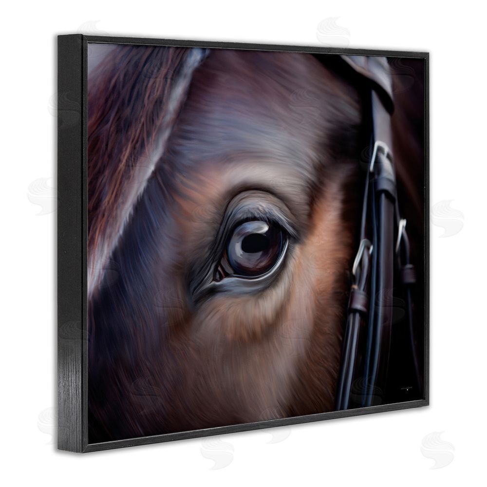 Seven Trees Design Equine Gaze Close Up Black Framed Giclee Wall Art Print