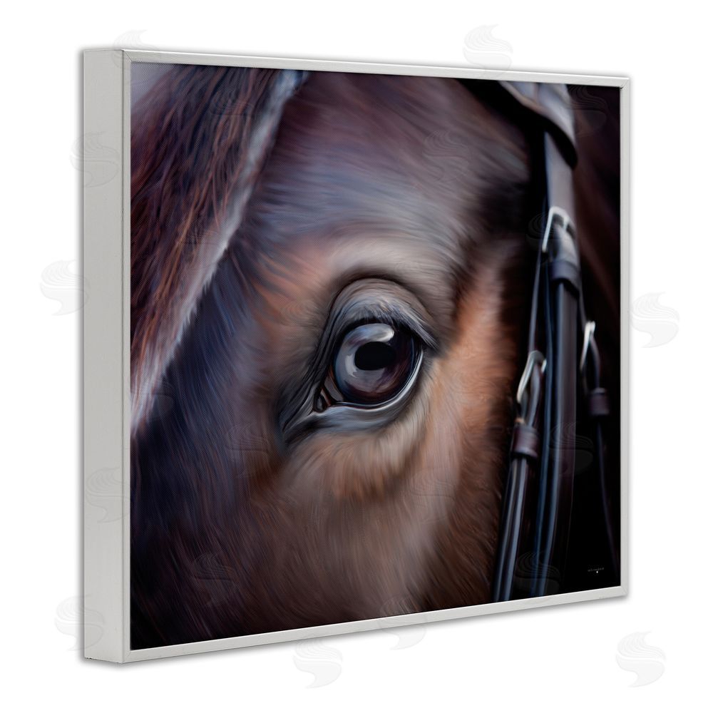 Seven Trees Design Equine Gaze Close Up White Framed Giclee Wall Art Print