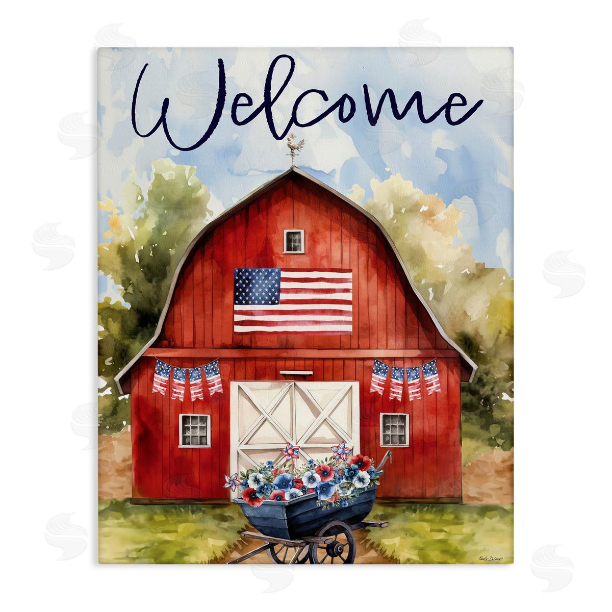 Nicole DeCamp American Countryside Welcome Canvas Wall Art Print