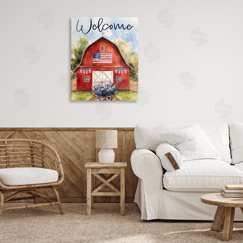 Nicole DeCamp American Countryside Welcome Canvas Art on Wall