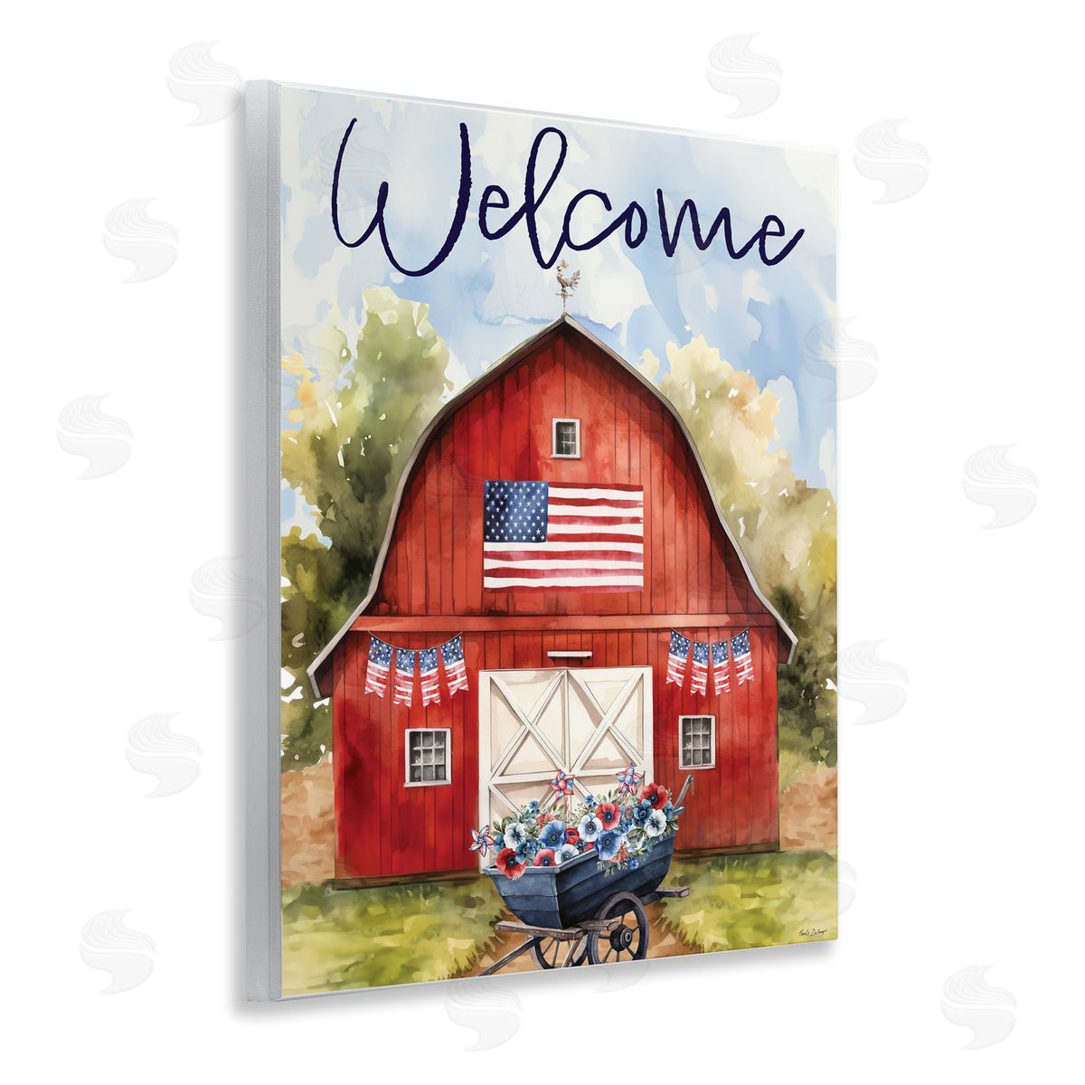 Nicole DeCamp American Countryside Welcome Wall Plaque Art Print