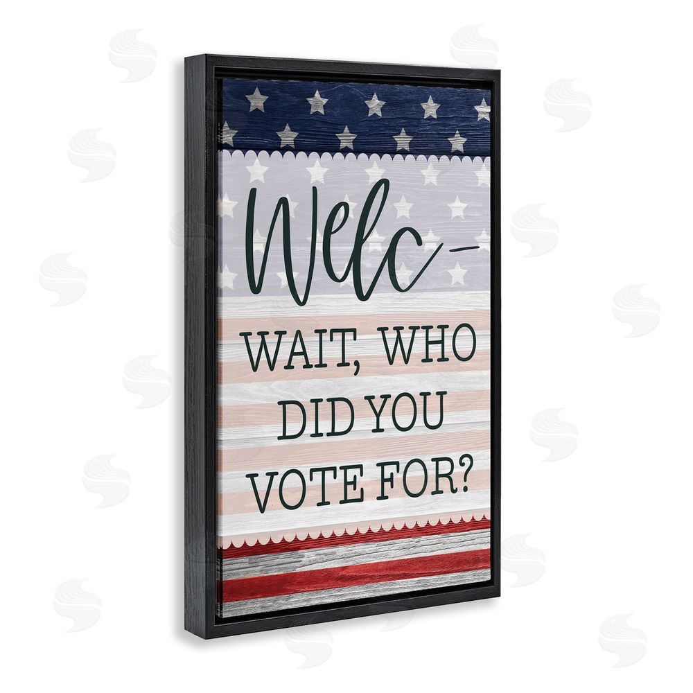 Lux + Me Designs Political Welcome Sign Black Floating Frame Canvas Wall Art Print