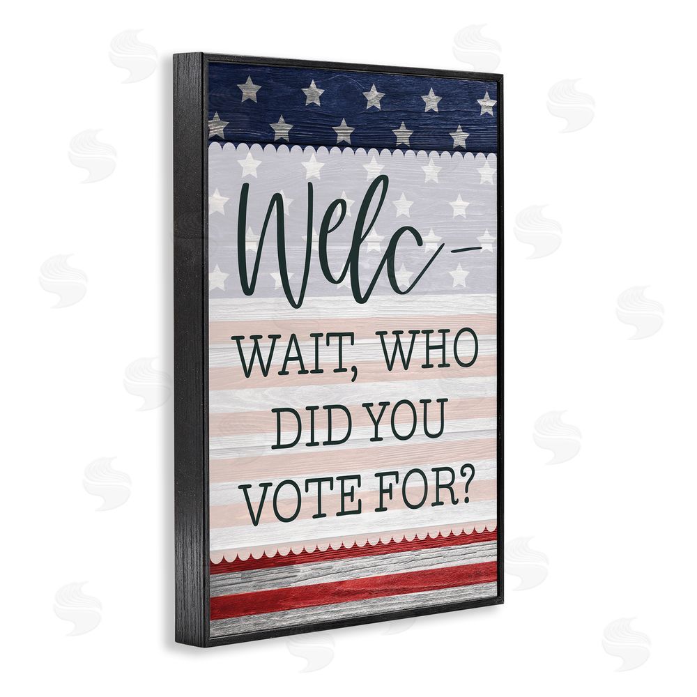 Lux + Me Designs Political Welcome Sign Black Framed Giclee Wall Art Print