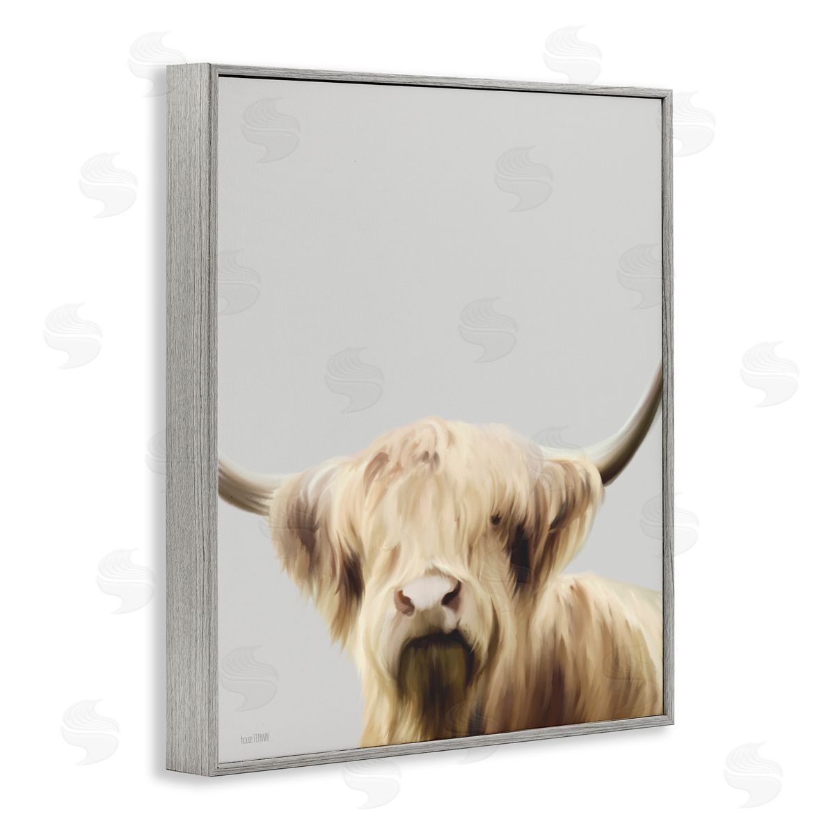 House Fenway Hair Highland Cropped Portrait Gray Framed Giclee Wall Art Print