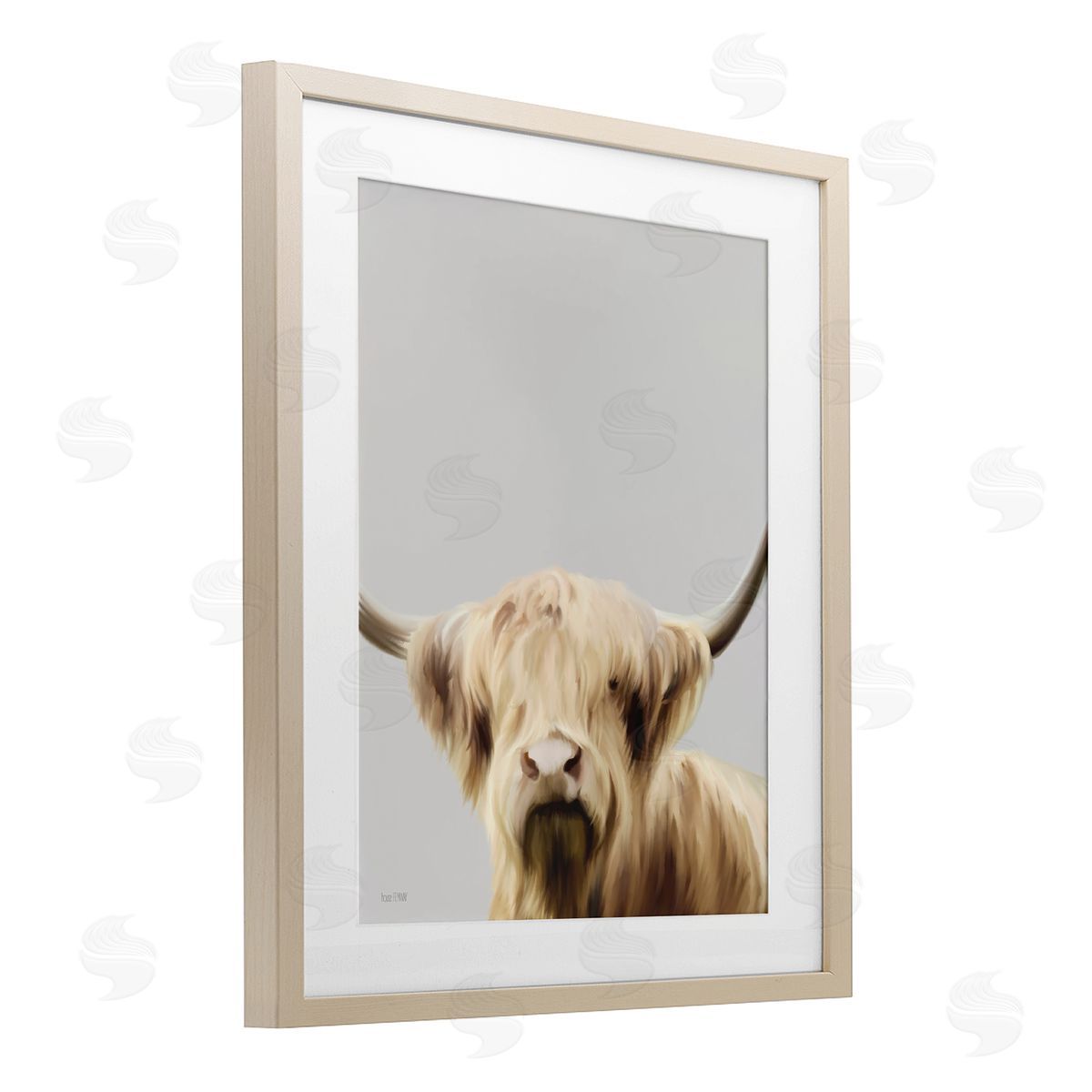 House Fenway Hair Highland Cropped Portrait Birch Framed Print Under Glass with White Mat Wall Art