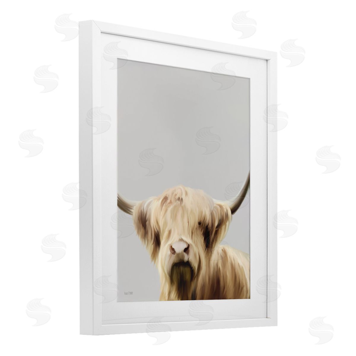 House Fenway Hair Highland Cropped Portrait White Framed Print Under Glass with Mat Wall Art