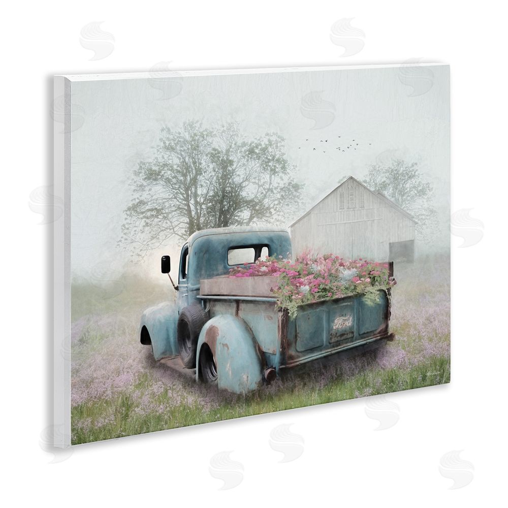 Lori Deiter Foggy Truck with Flowers Wall Plaque Art Print