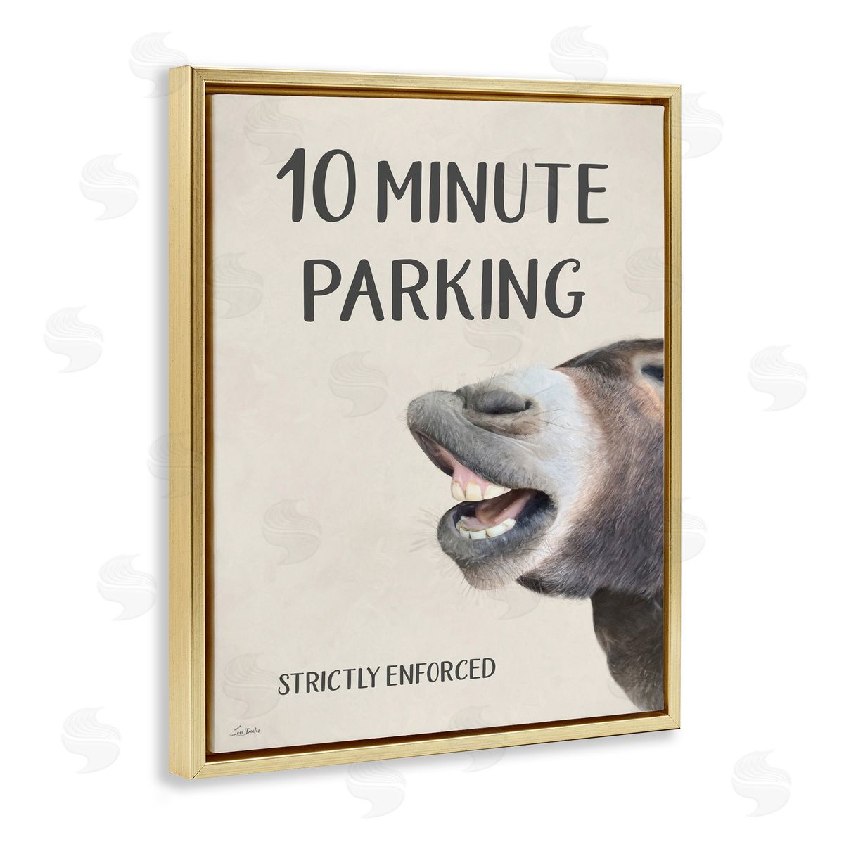 Lori Deiter 10 Minute Parking Donkey Gold Floating Frame Canvas Wall Art Print