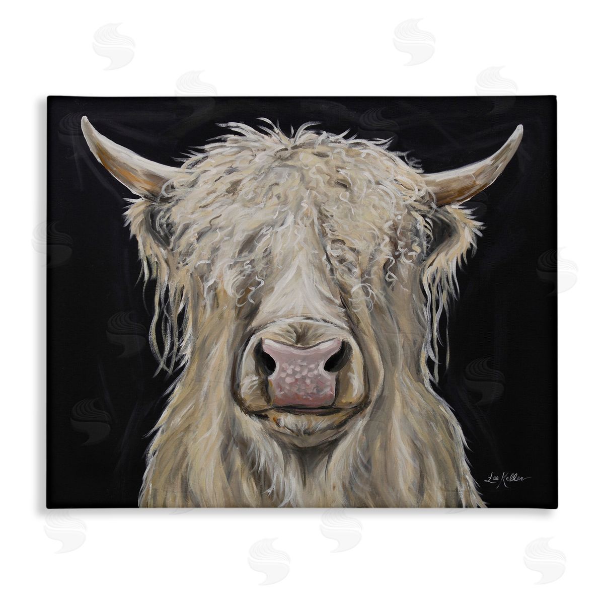 Lee Keller Calvin the Highland Cattle Canvas Wall Art Print