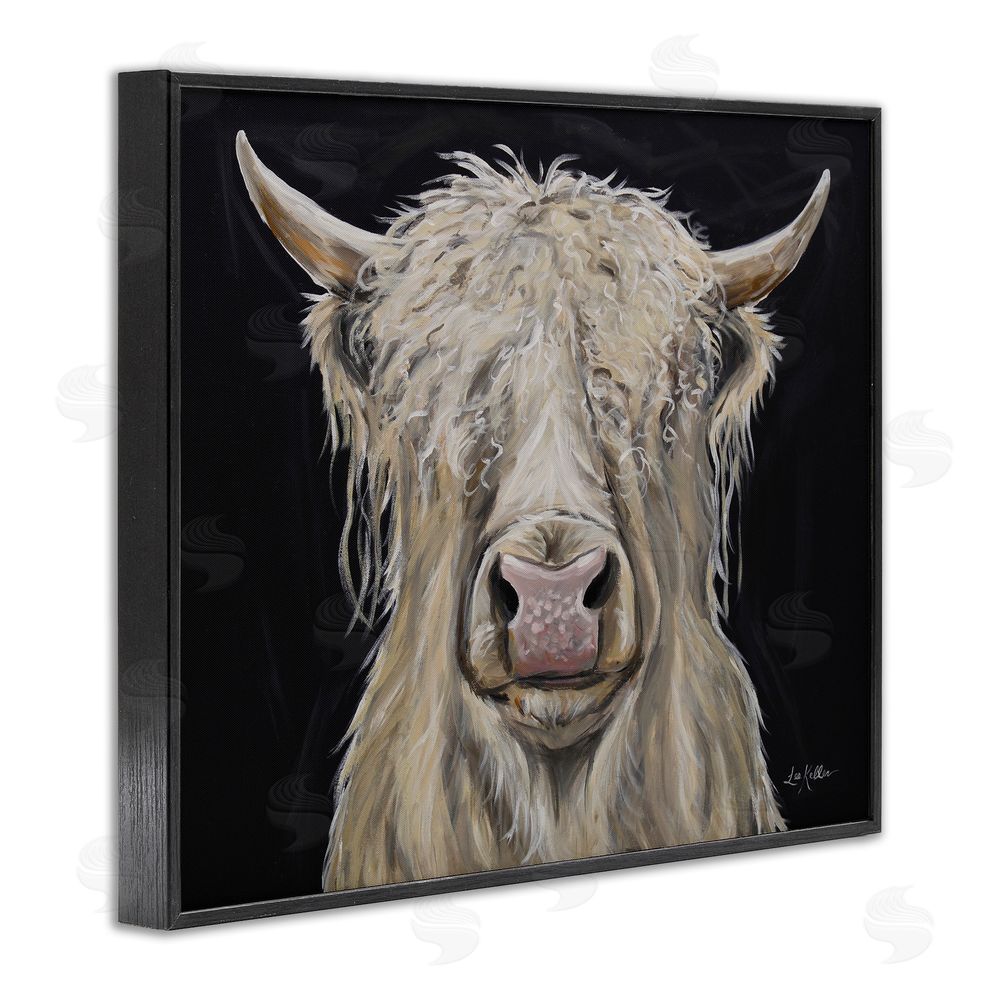 Lee Keller Calvin the Highland Cattle Black Framed Giclee Wall Art Print