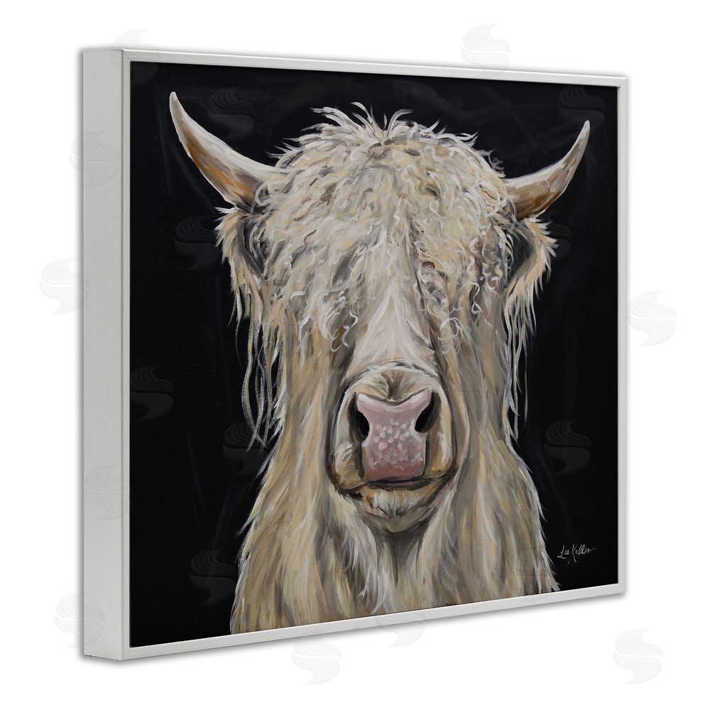 Lee Keller Calvin the Highland Cattle White Framed Giclee Wall Art Print