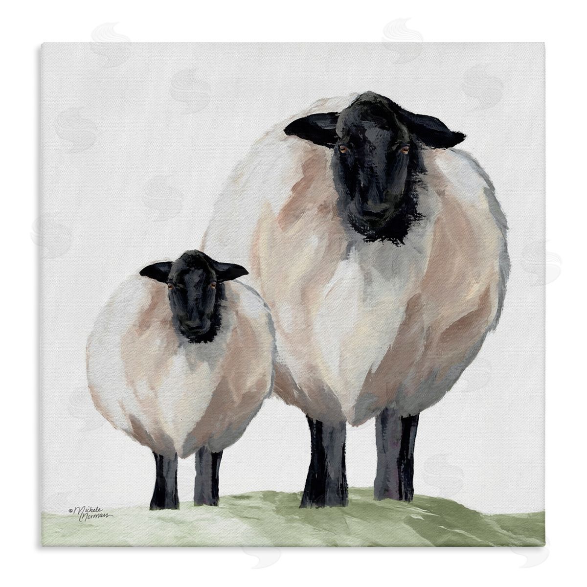 Michele Norman Sheep And Lamb Portrait Canvas Wall Art Print
