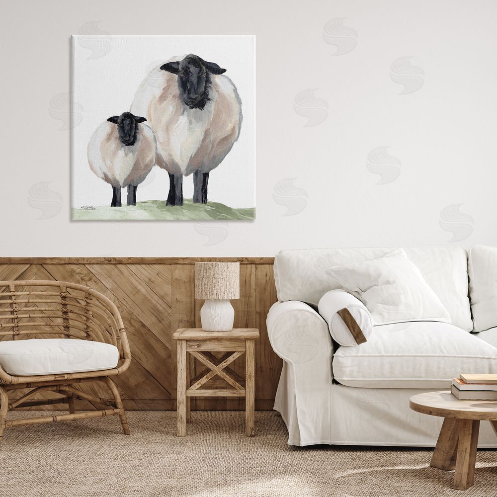 Michele Norman Sheep And Lamb Portrait Canvas Art on Wall