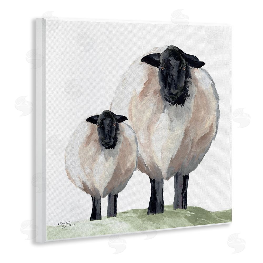 Michele Norman Sheep And Lamb Portrait Wall Plaque Art Print